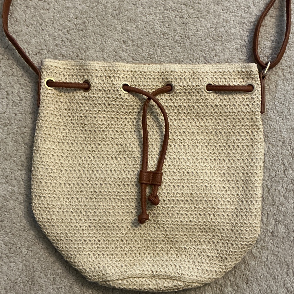 Montce Cream and Brown Crossbody Bag